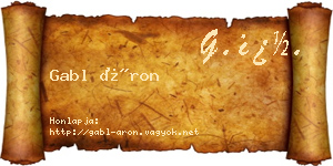 Gabl Áron névjegykártya